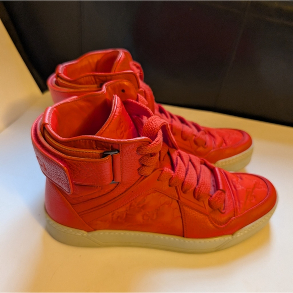Gucci Red High-Top Sneakers Size 10(8 Men's) In VGUC - Picture 1 of 16